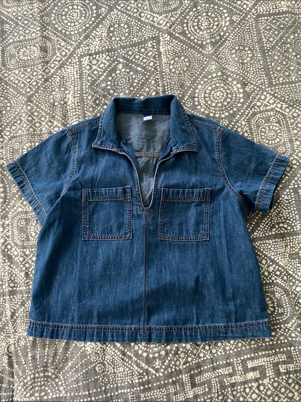 Old Navy Kids Short-Sleeve Denim Jacket in Dark Blue